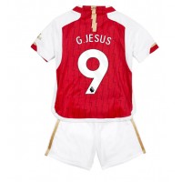 Camisa de Futebol Arsenal Gabriel Jesus #9 Equipamento Principal Infantil 2023-24 Manga Curta (+ Calças curtas)